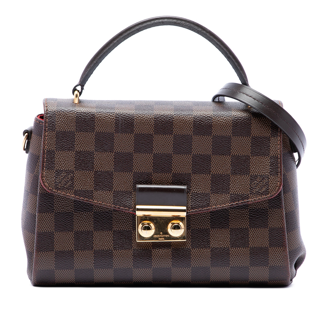 Louis Vuitton Sac à main Croisette Damier Ébène Marron – vue principale – GABY PARIS