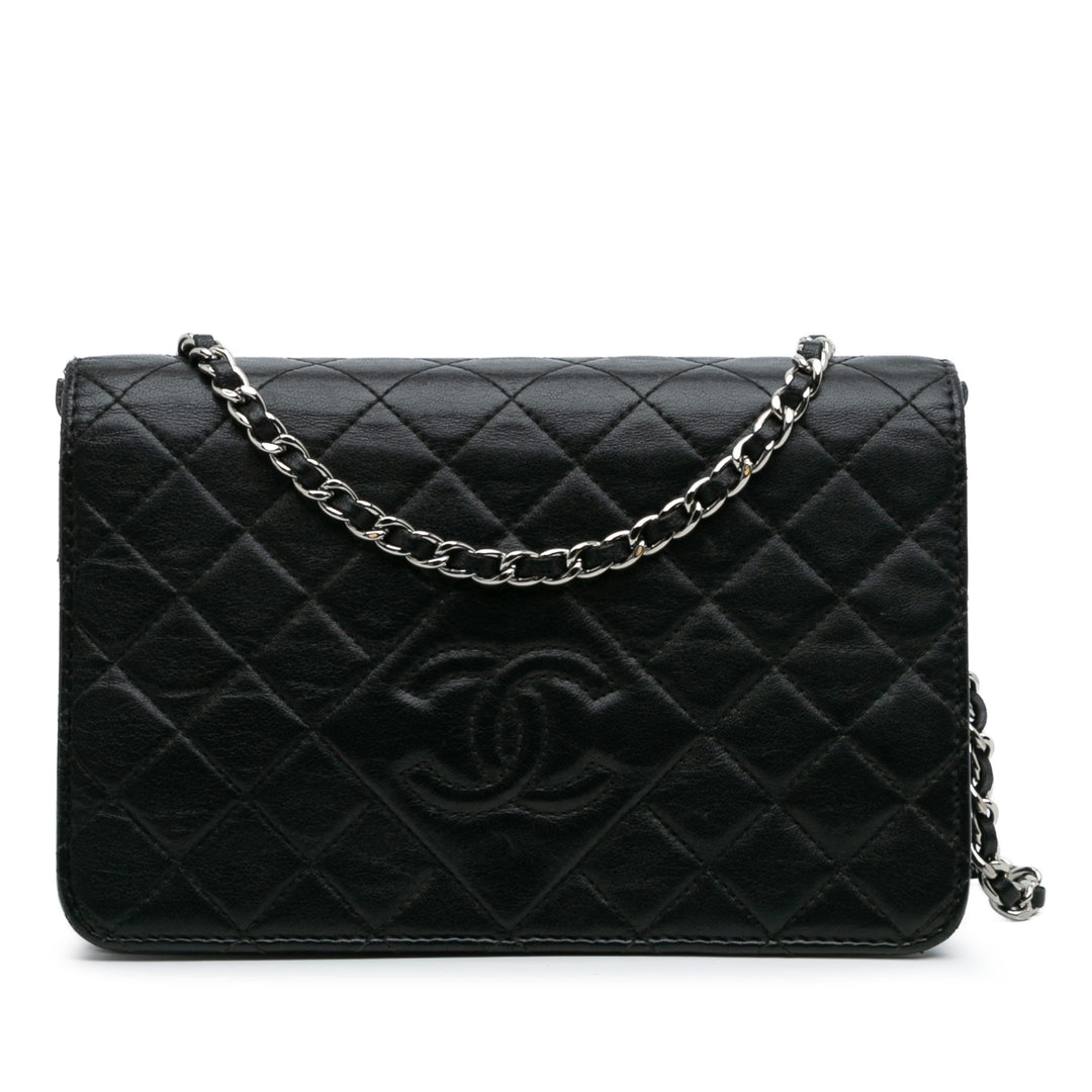 Chanel CC Quilted Cuir d’agneau Diamond Wallet On Chain Noir – GABY PARIS Authentique