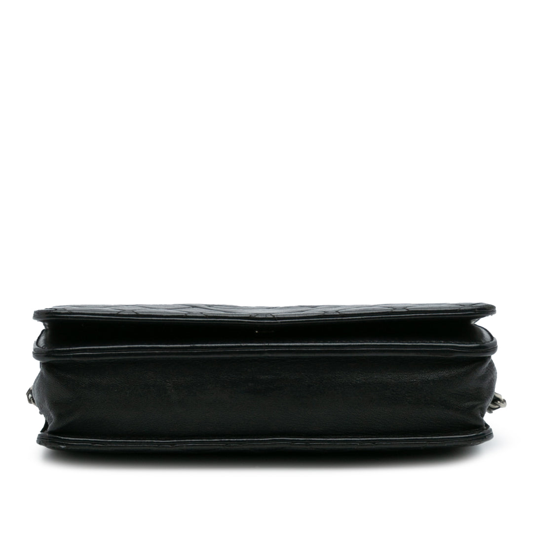 Chanel CC Quilted Cuir d’agneau Diamond Wallet On Chain Noir – GABY PARIS Authentique