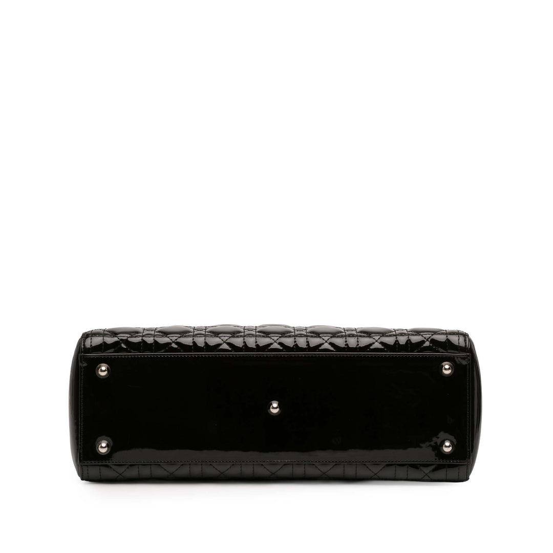 Dior Large Cuir verni Cannage Lady Dior