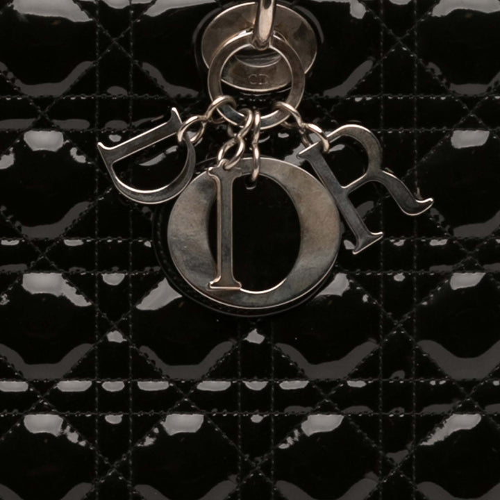 Dior Large Cuir verni Cannage Lady Dior