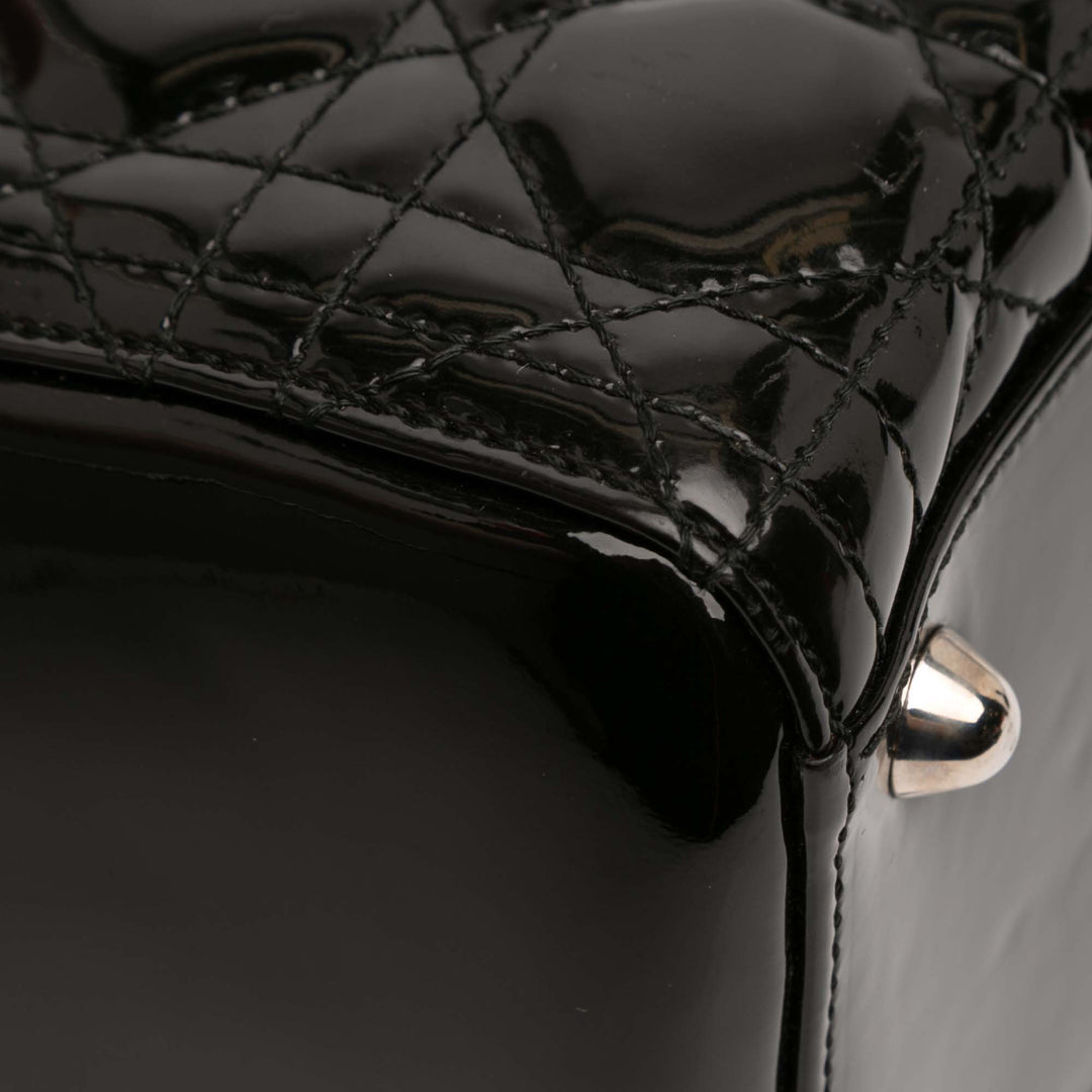 Dior Large Cuir verni Cannage Lady Dior