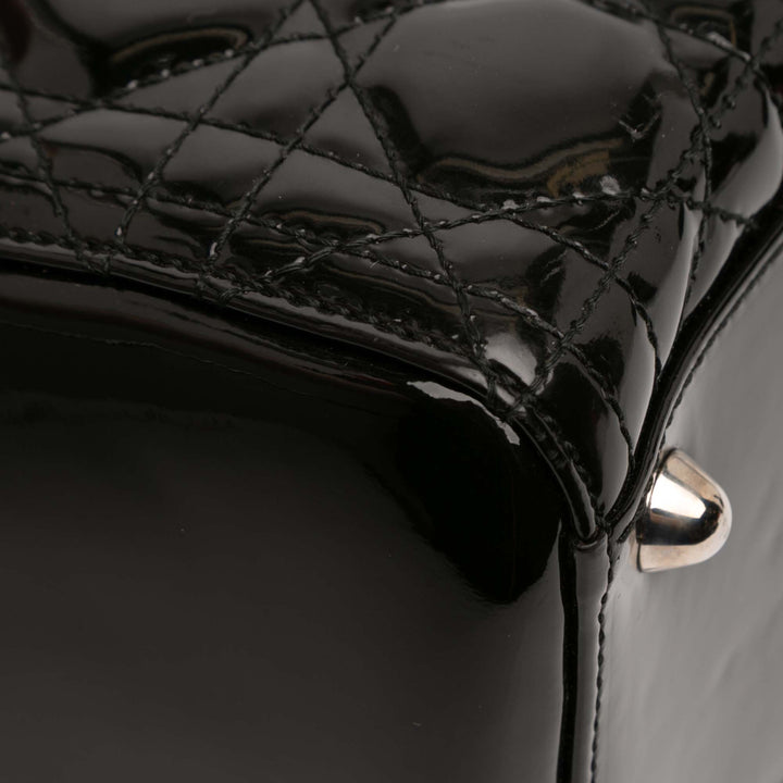 Dior Large Cuir verni Cannage Lady Dior
