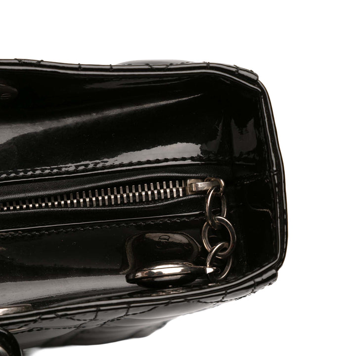 Dior Large Cuir verni Cannage Lady Dior