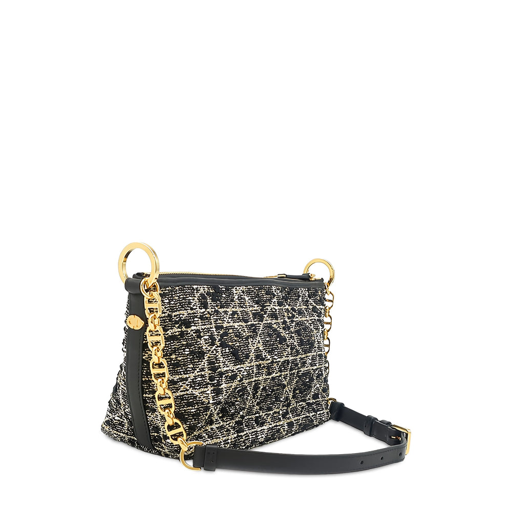 Dior Cannage Diorstar Hobo Sac avec chaîne Tweed Noir – vue 2 – GABY PARIS
