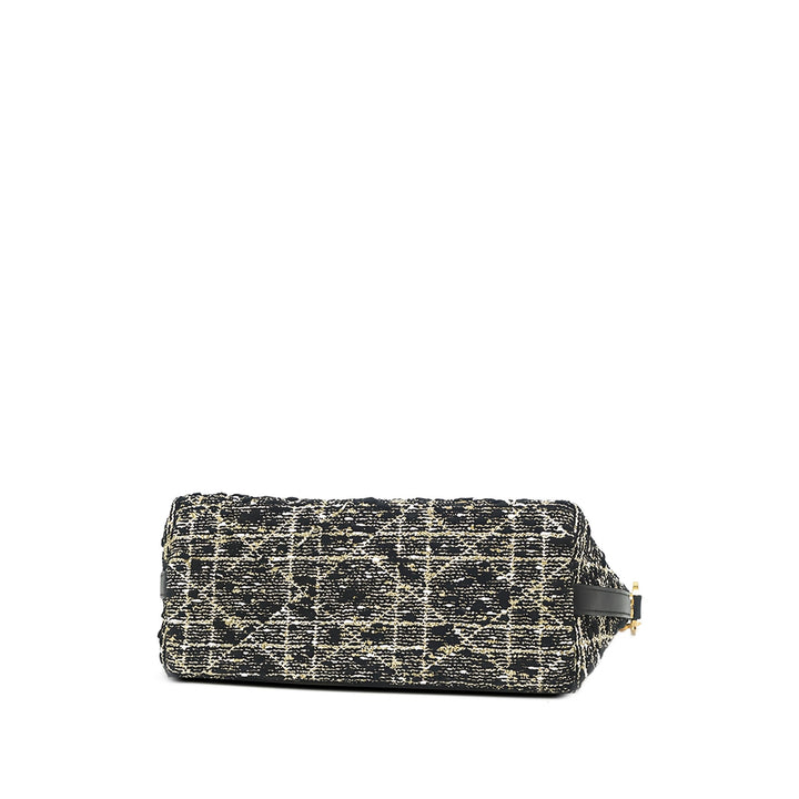 Dior Cannage Diorstar Hobo Sac avec chaîne Tweed Noir – vue 3 – GABY PARIS