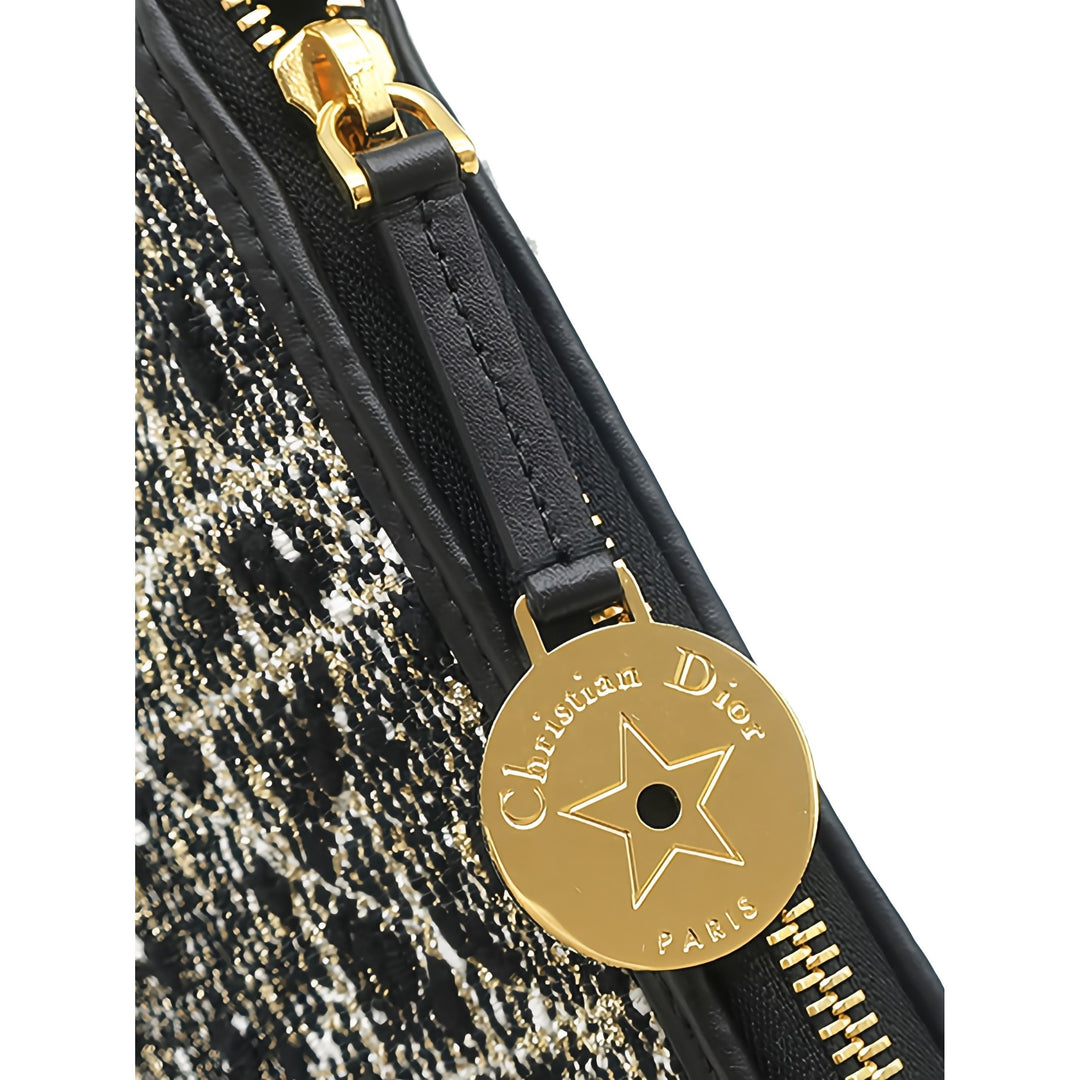 Dior Cannage Diorstar Hobo Sac avec chaîne Tweed Noir – vue 8 – GABY PARIS