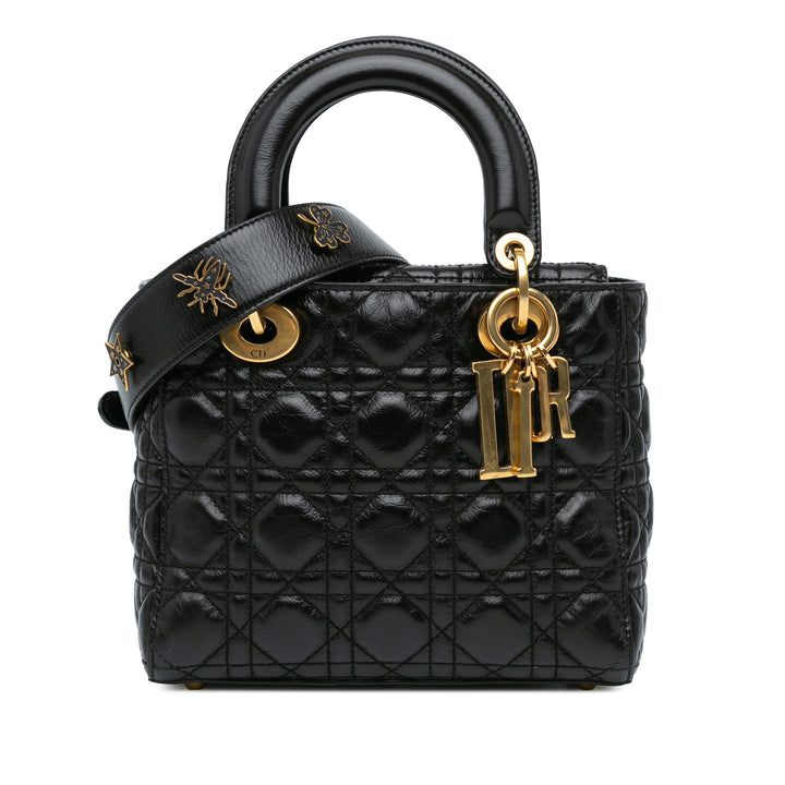 Small Crinkled Patent Cannage My ABCDior Lady Dior Black - Gaby Paris