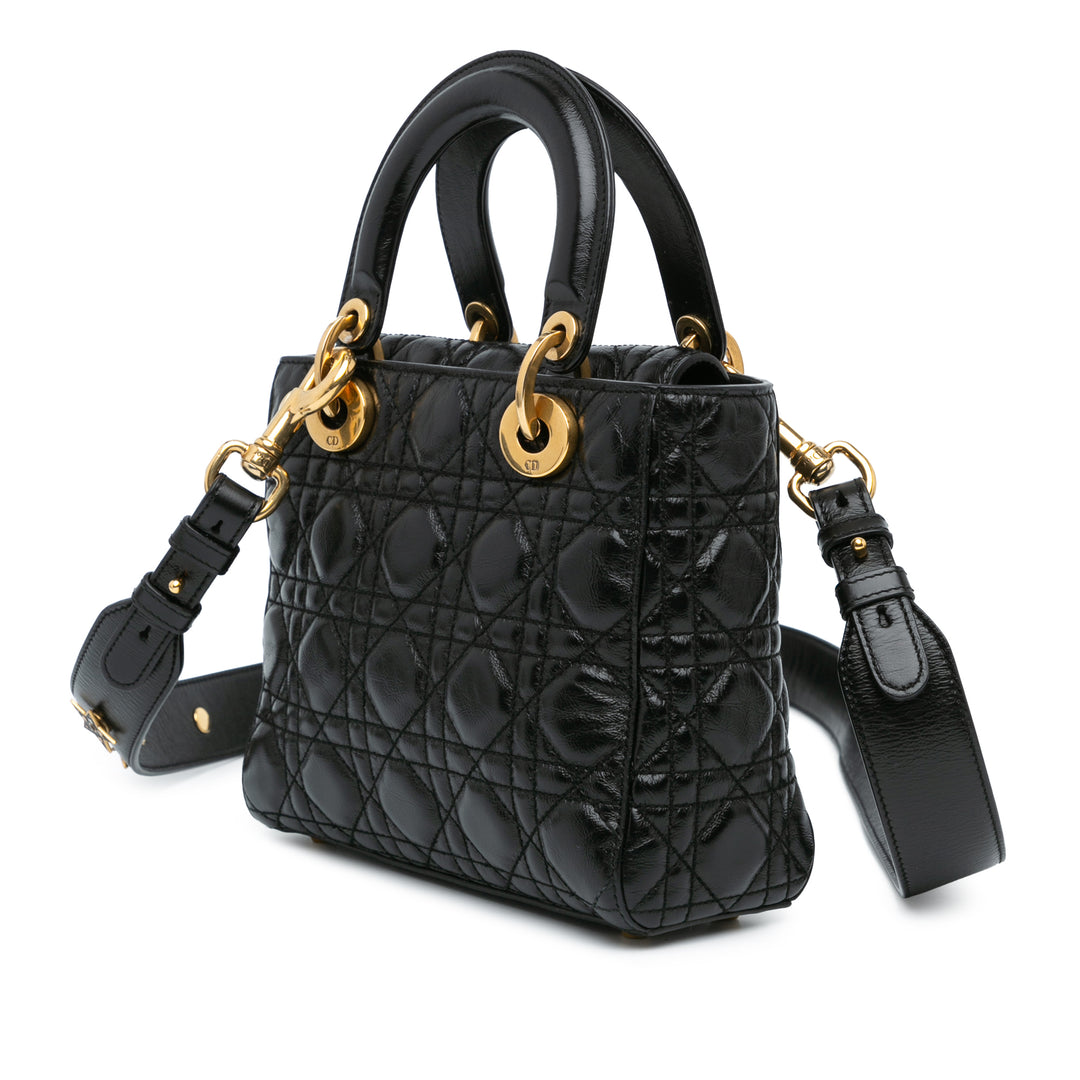 Small Crinkled Patent Cannage My ABCDior Lady Dior Black - Gaby Paris