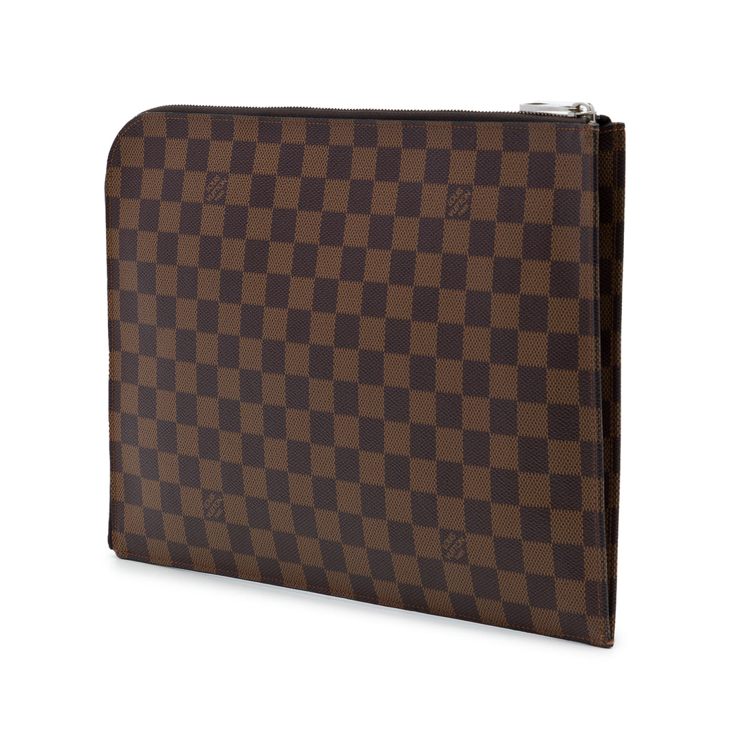 Louis Vuitton Pochette Chapman Brothers Savane Lion Jour Damier Ébène GM Marron – vue 2 – GABY PARIS