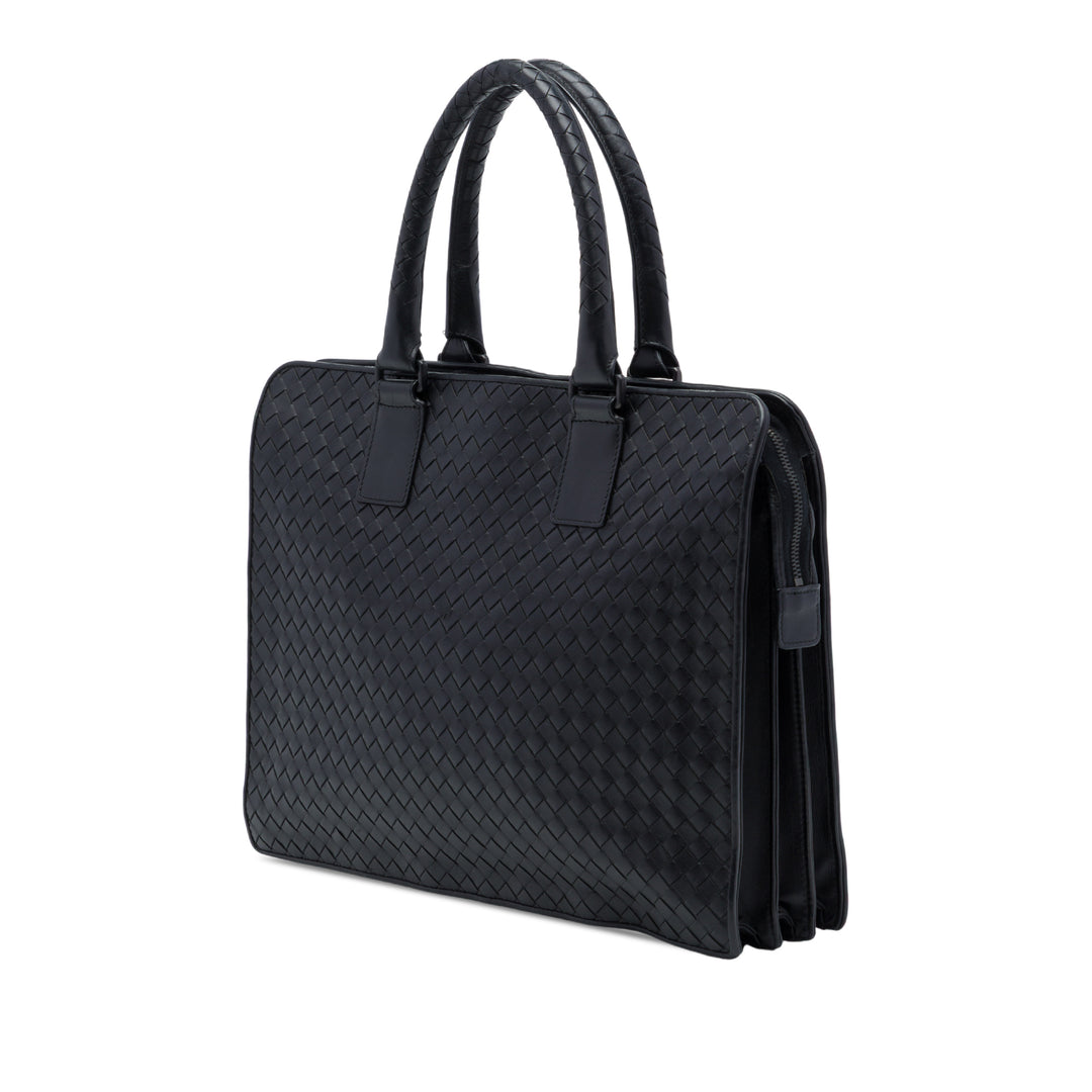 Bottega Veneta Intrecciato Business Sac nappa Noir – vue 2 – GABY PARIS