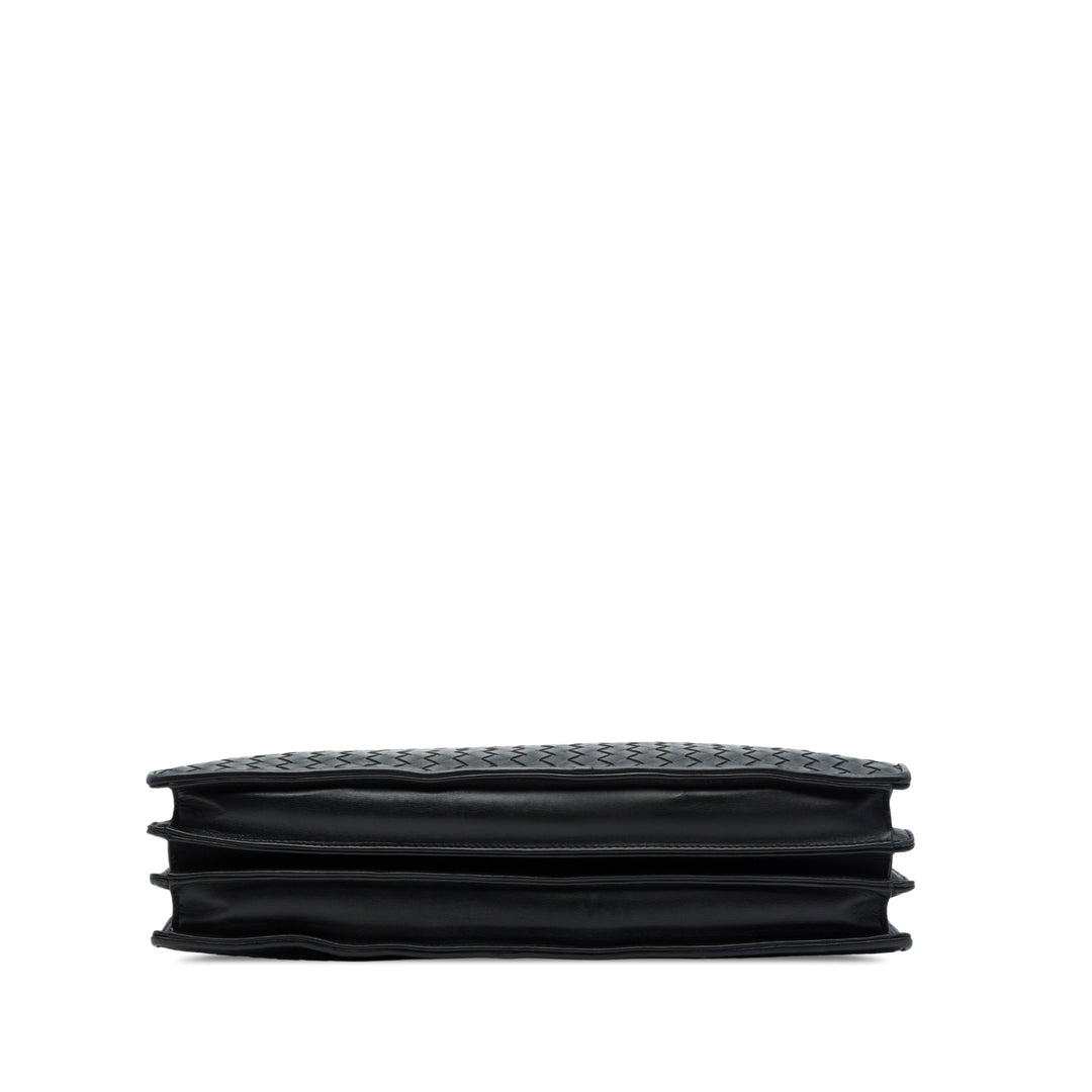 Bottega Veneta Intrecciato Business Sac nappa Noir – vue 3 – GABY PARIS