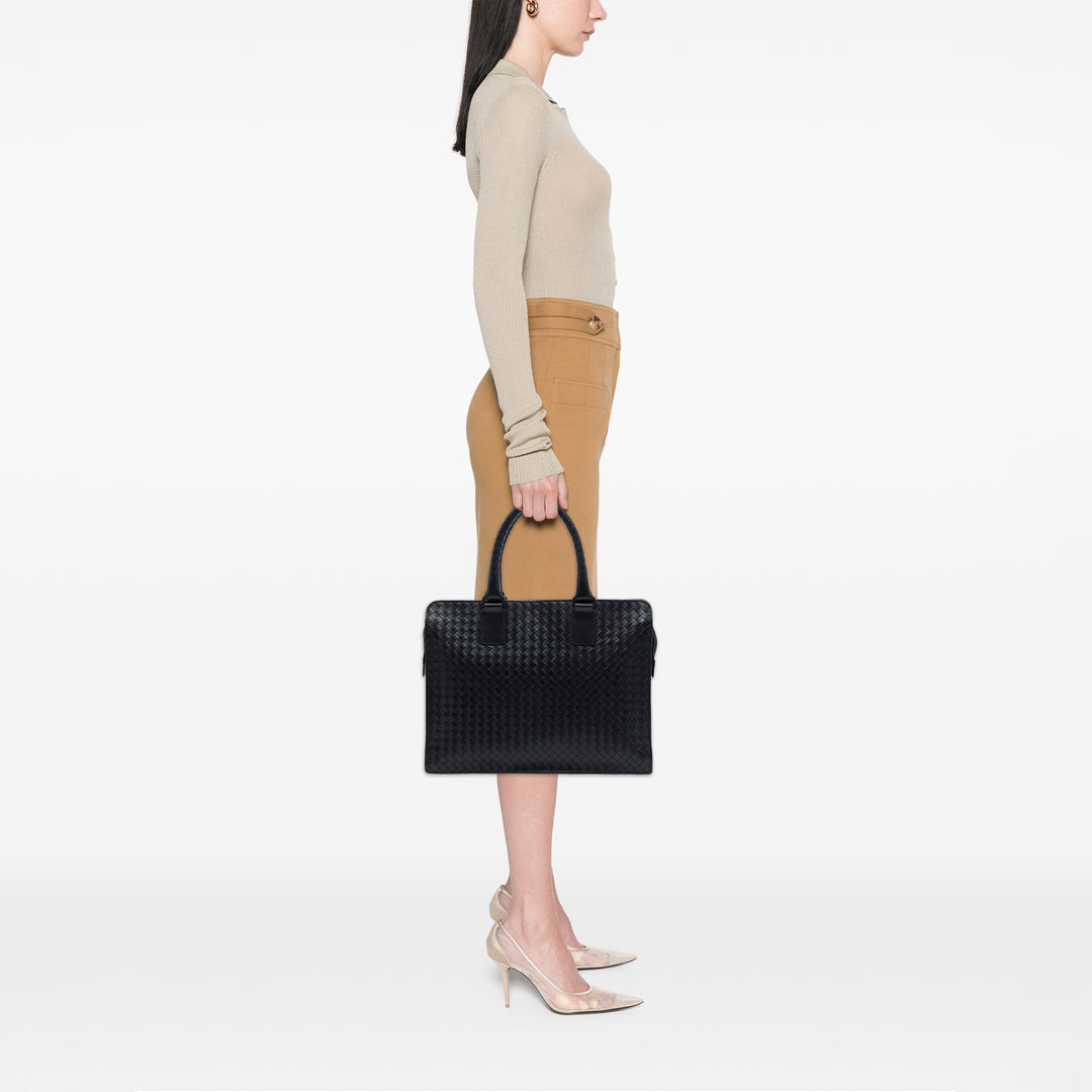 Bottega Veneta Intrecciato Business Sac nappa Noir – vue 6 – GABY PARIS