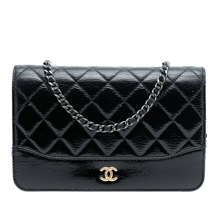 Chanel CC Matelassé Cuir verni vieilli Cuir de veau Gabrielle Wallet on Chain