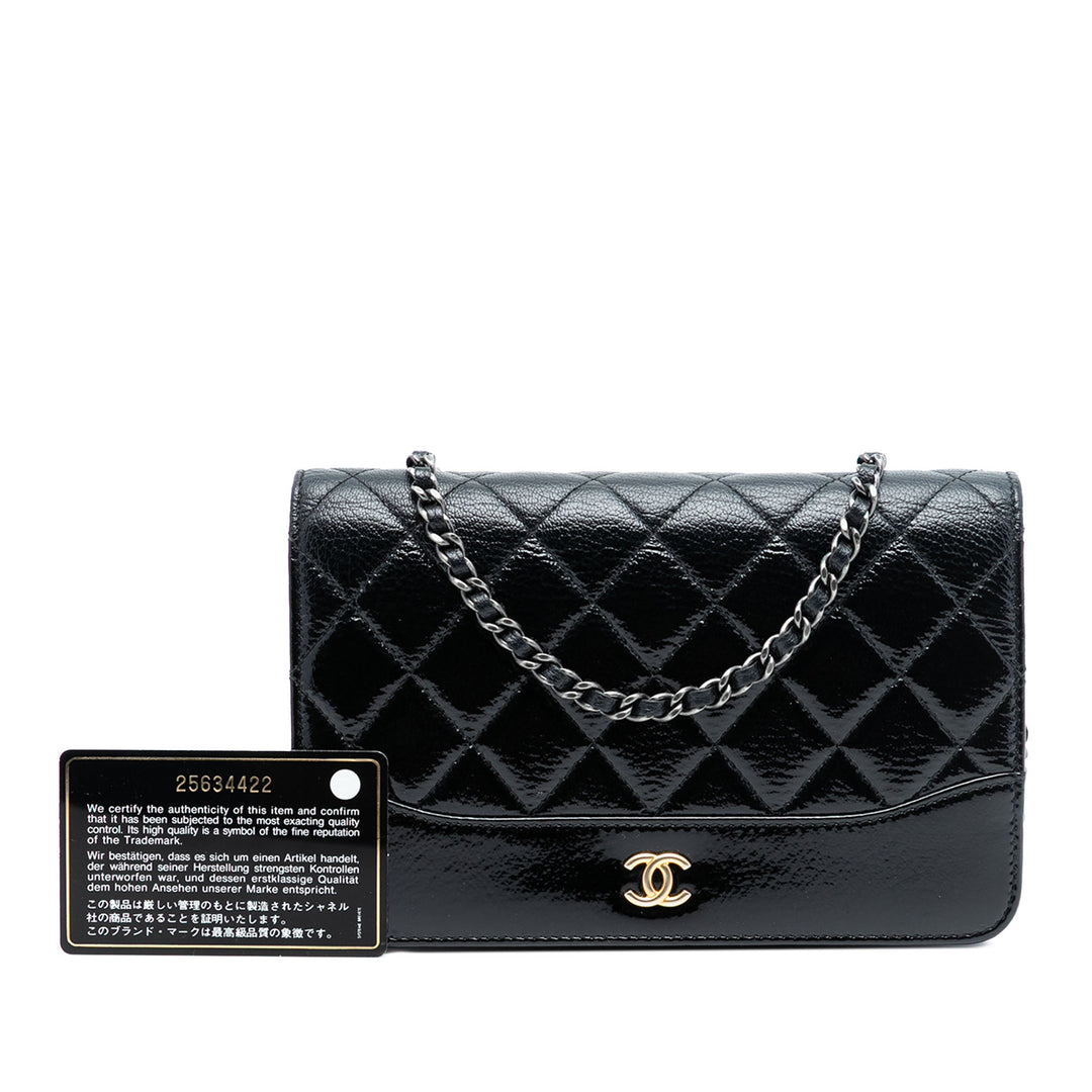 Chanel CC Matelassé Cuir verni vieilli Cuir de veau Gabrielle Wallet on Chain