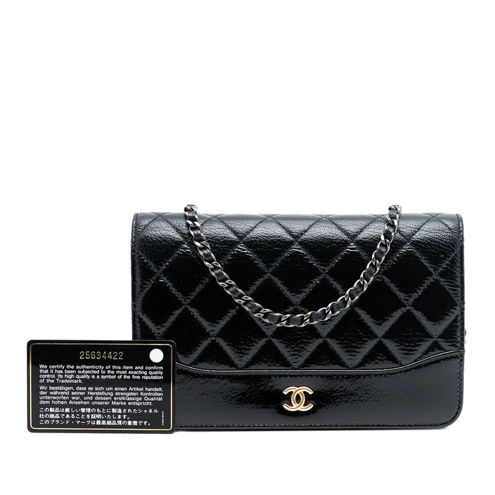 Chanel CC Matelassé Cuir verni vieilli Cuir de veau Gabrielle Wallet on Chain