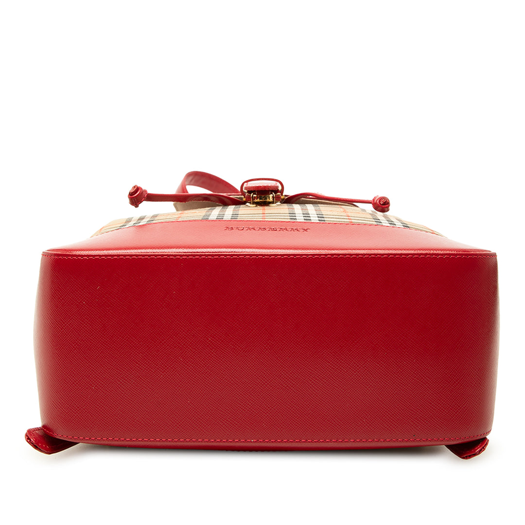 Burberry Sac à dos Haymarket Check Rouge – vue 3 – GABY PARIS