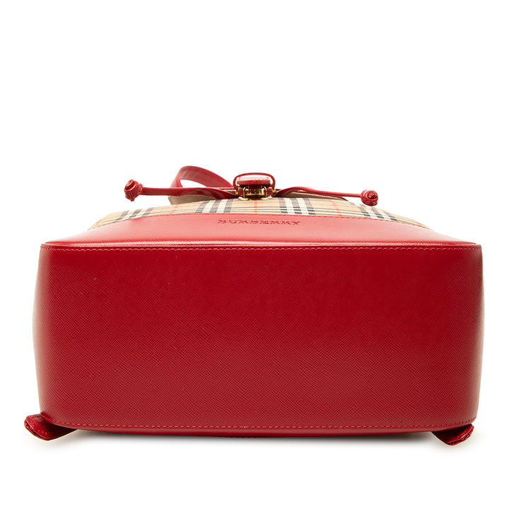 Burberry Sac à dos Haymarket Check Rouge – vue 3 – GABY PARIS