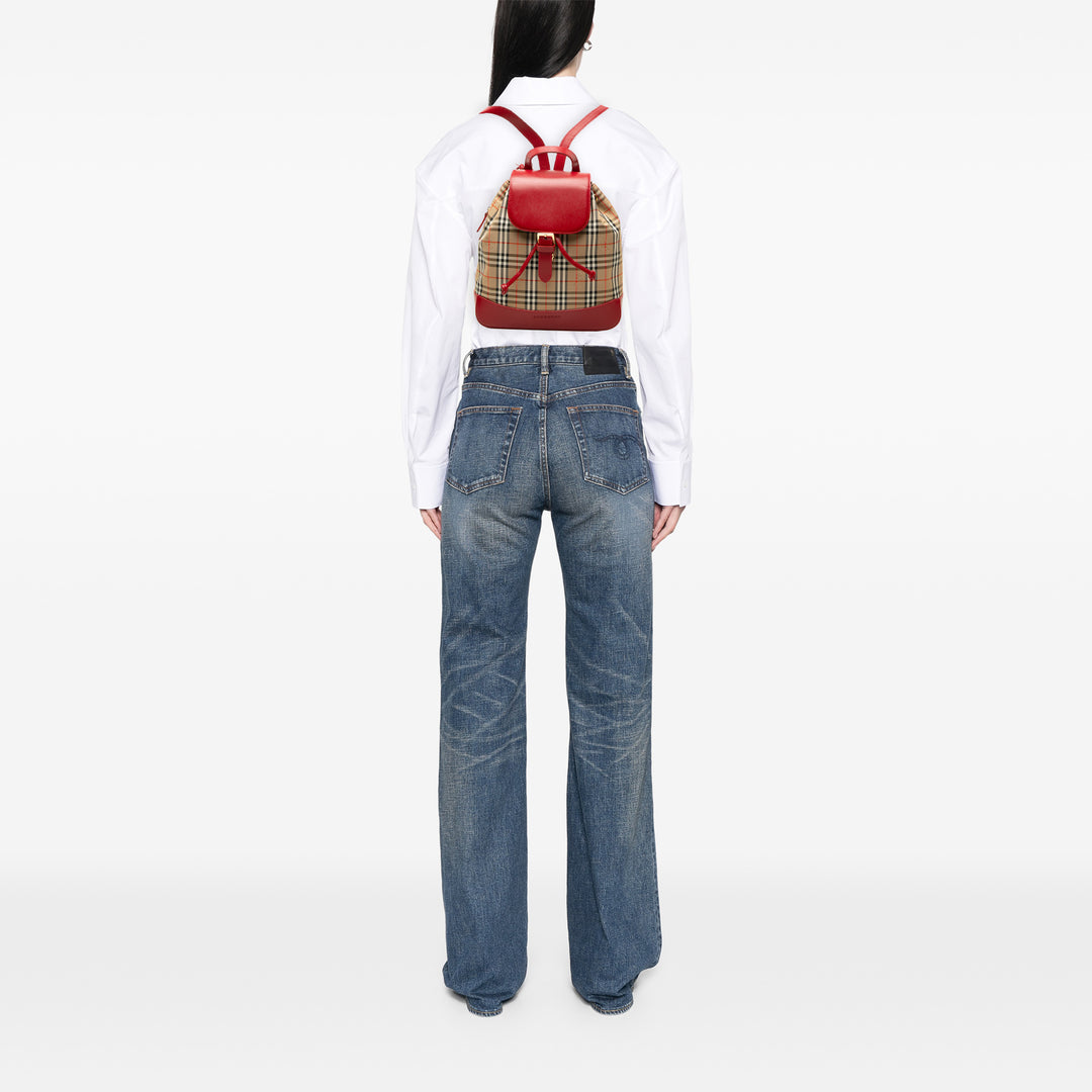 Burberry Sac à dos Haymarket Check Rouge – vue 6 – GABY PARIS