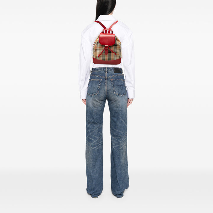 Burberry Sac à dos Haymarket Check Rouge – vue 6 – GABY PARIS