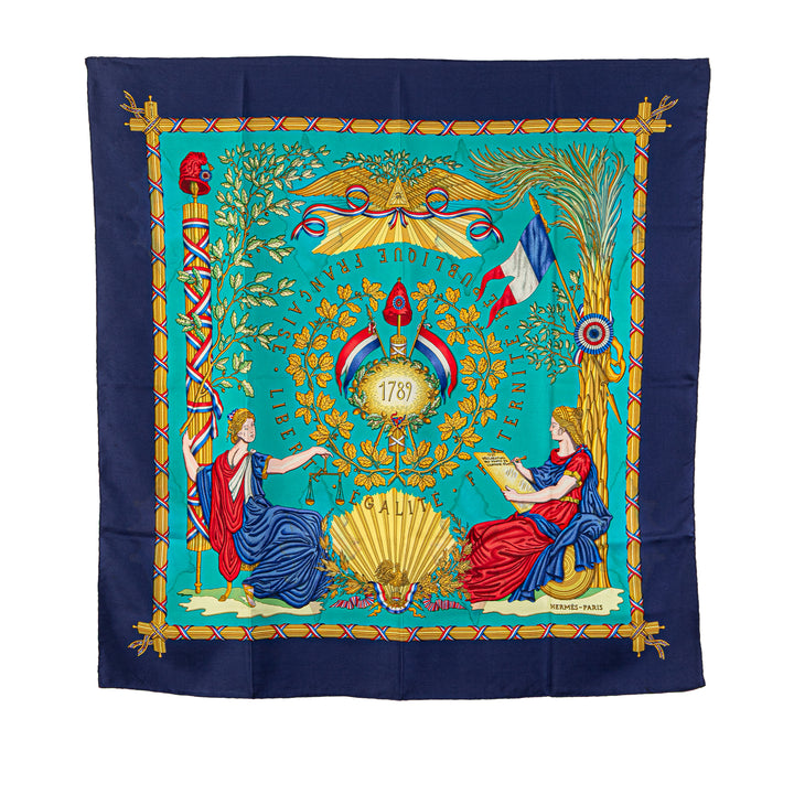 Hermès Republique Francaise Liberte Egalite Fraternite 1789 Soie Foulard – GABY PARIS Authentique
