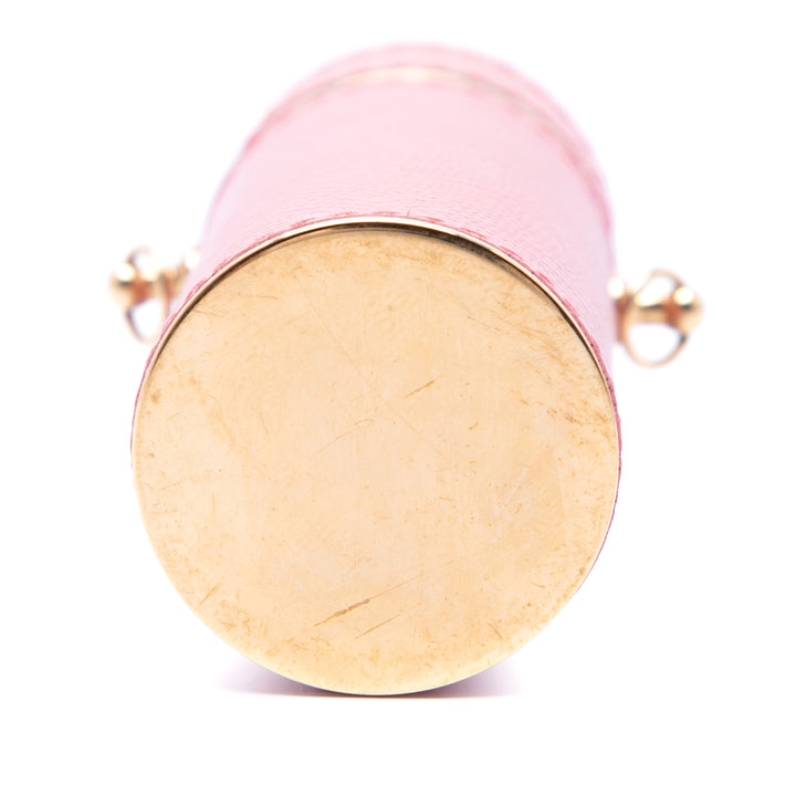 Logo Plaque Lipstick Étui Saffiano Rose