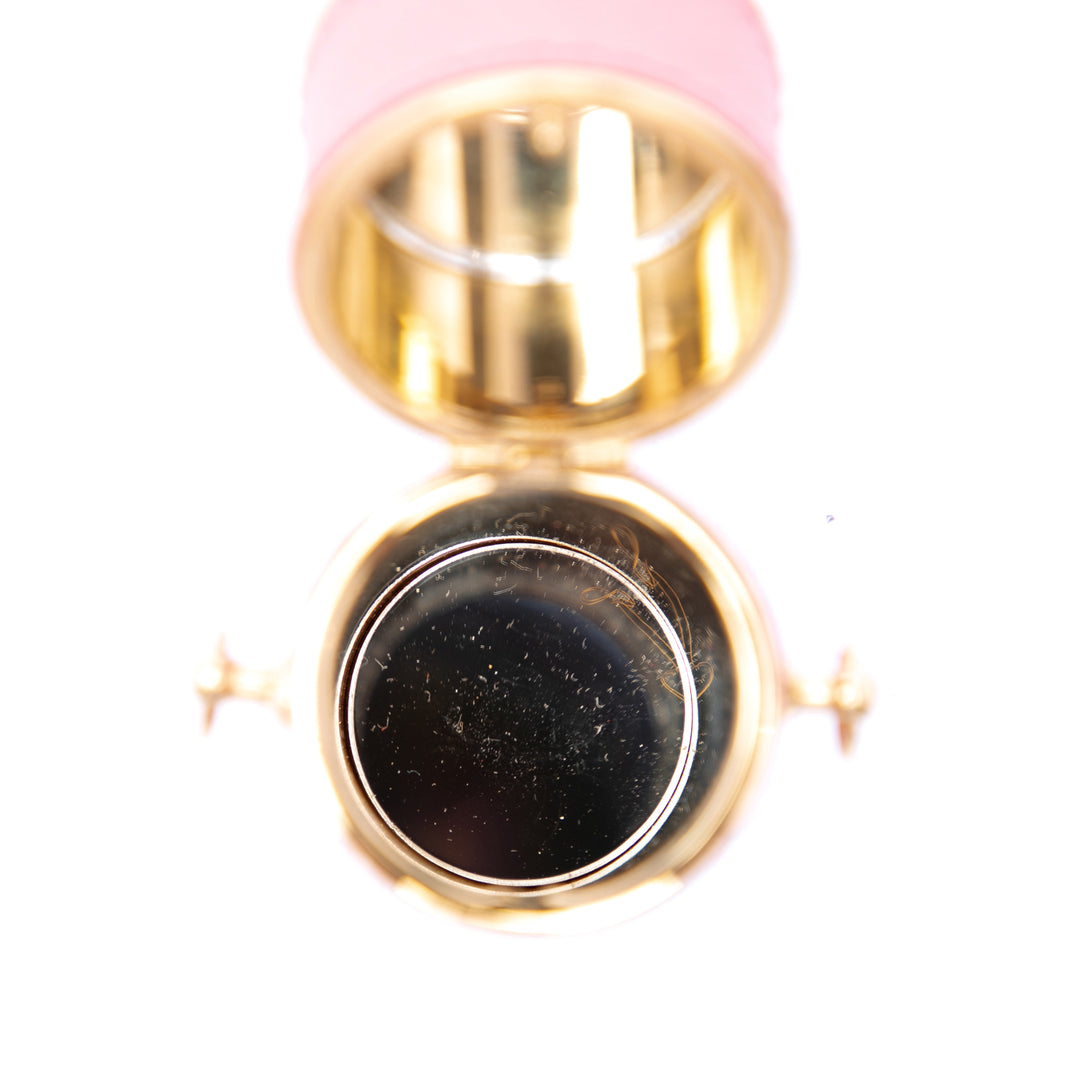 Logo Plaque Lipstick Étui Saffiano Rose