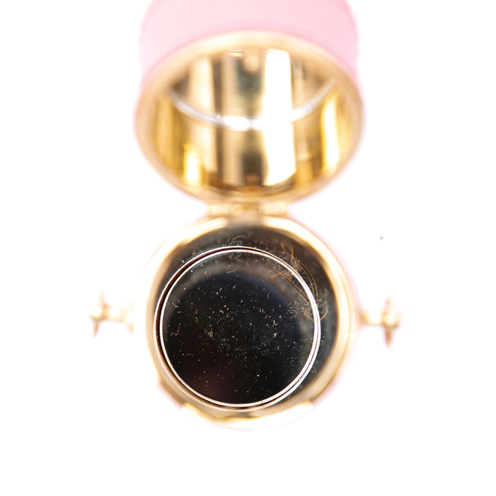 Logo Plaque Lipstick Étui Saffiano Rose