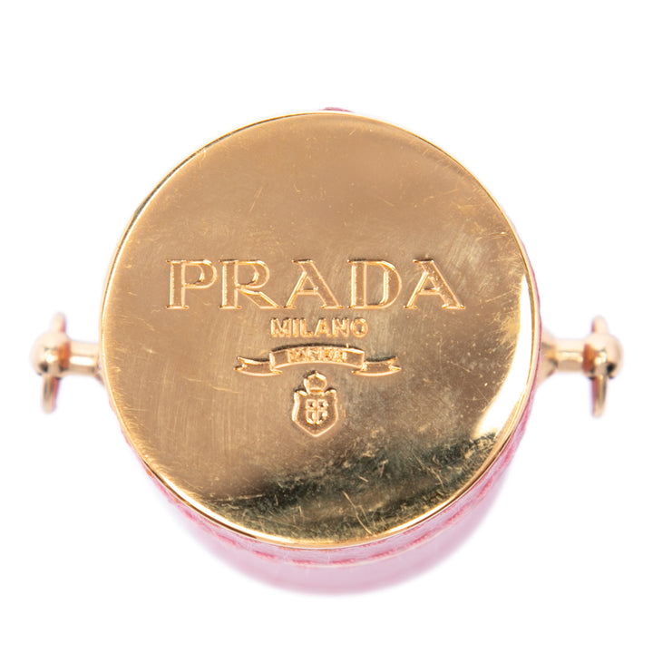 Logo Plaque Lipstick Étui Saffiano Rose