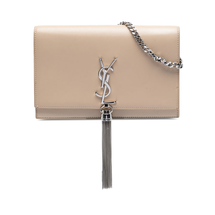 Saint Laurent Smooth Cuir de veau Monogram Kate Tassel Wallet on Chain