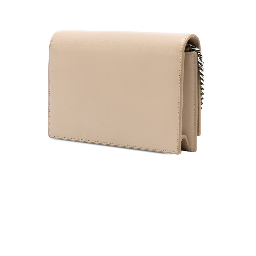 Saint Laurent Smooth Cuir de veau Monogram Kate Pompon Wallet on Chain