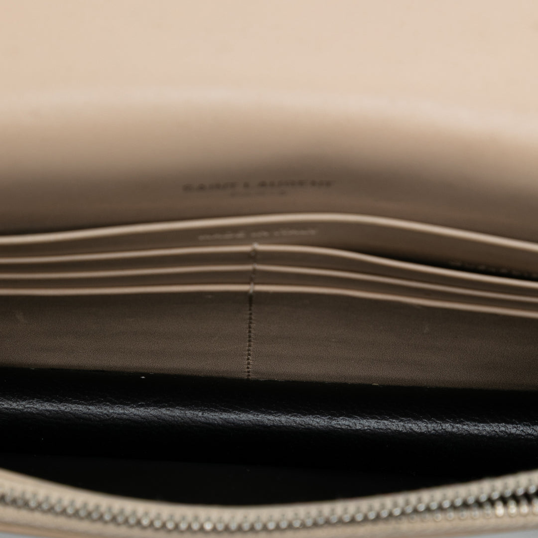 Saint Laurent Smooth Cuir de veau Monogram Kate Pompon Wallet on Chain