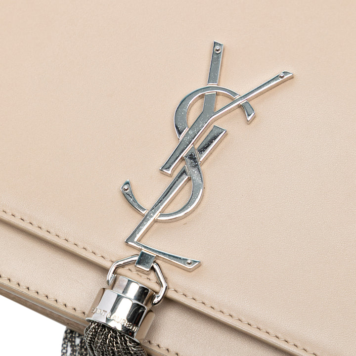 Saint Laurent Smooth Cuir de veau Monogram Kate Pompon Wallet on Chain