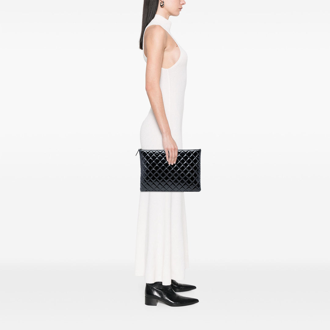 Matelassé O Étui Pochette Grand Noir