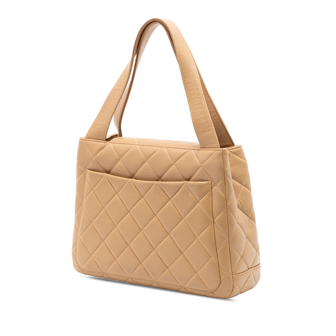 Chanel CC Matelassé Cuir d’agneau anse supérieure à rabat