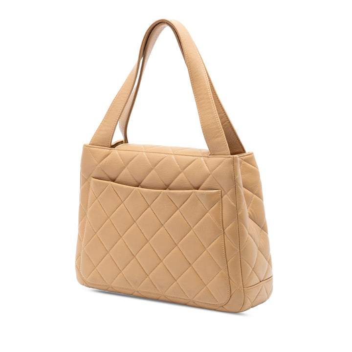 Chanel CC Matelassé Cuir d’agneau anse supérieure à rabat