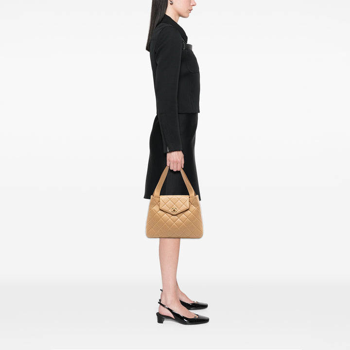 Chanel CC Matelassé Cuir d’agneau anse supérieure à rabat