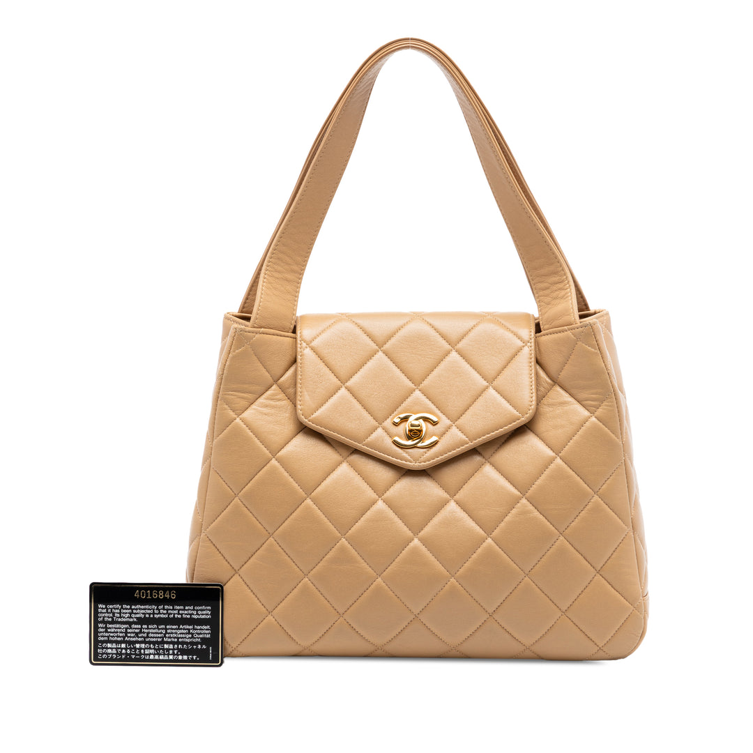 Chanel CC Matelassé Cuir d’agneau anse supérieure à rabat