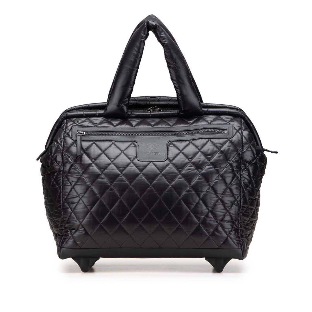 Quilted Nylon Coco Cocoon Trolley Rolling Case Black - Gaby Paris