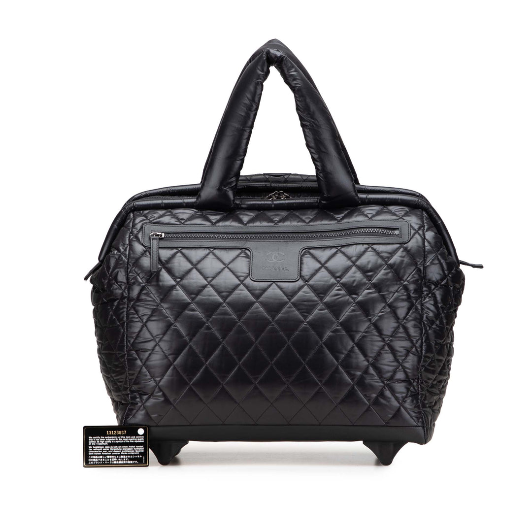 Quilted Nylon Coco Cocoon Trolley Rolling Case Black - Gaby Paris