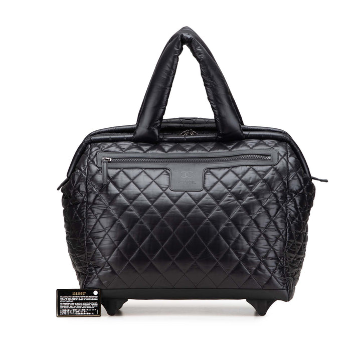Quilted Nylon Coco Cocoon Trolley Rolling Case Black - Gaby Paris