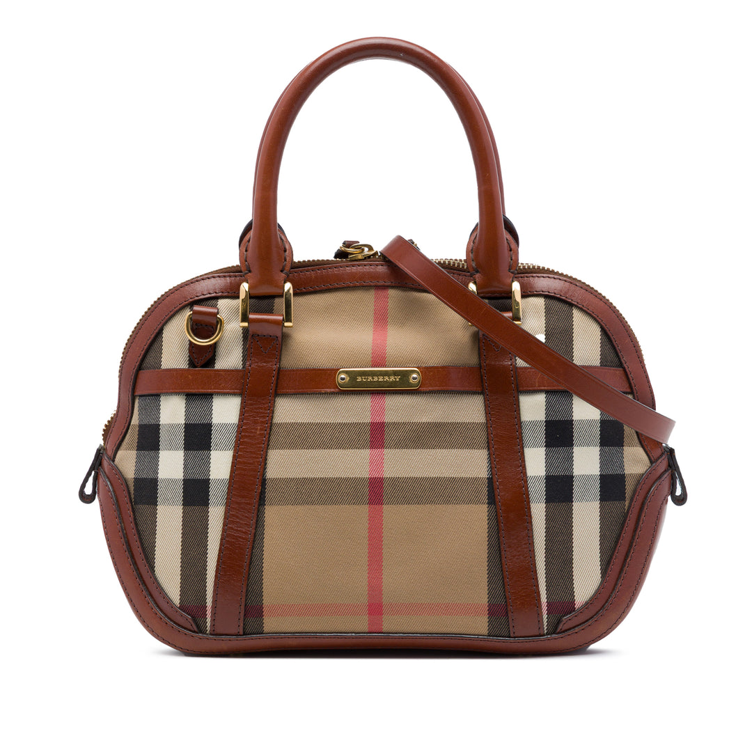 Burberry Sac à main à finitions House Check Bridle Orchard Petit Marron – vue principale – GABY PARIS