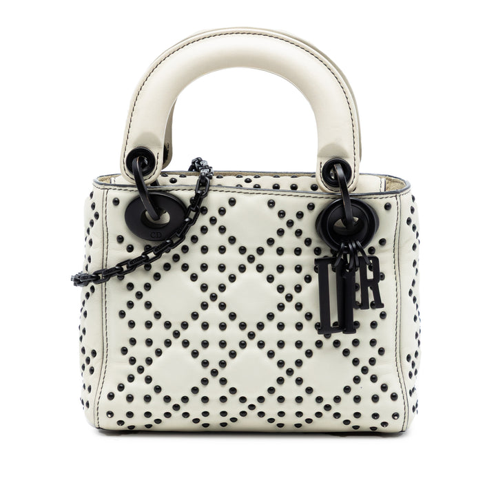 Dior Mini Cuir d’agneau Cannage clouté Supple Lady Dior