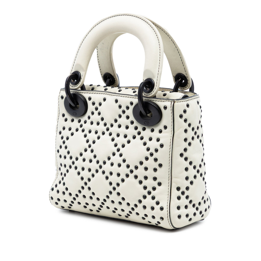 Dior Mini Cuir d’agneau Cannage clouté Supple Lady Dior