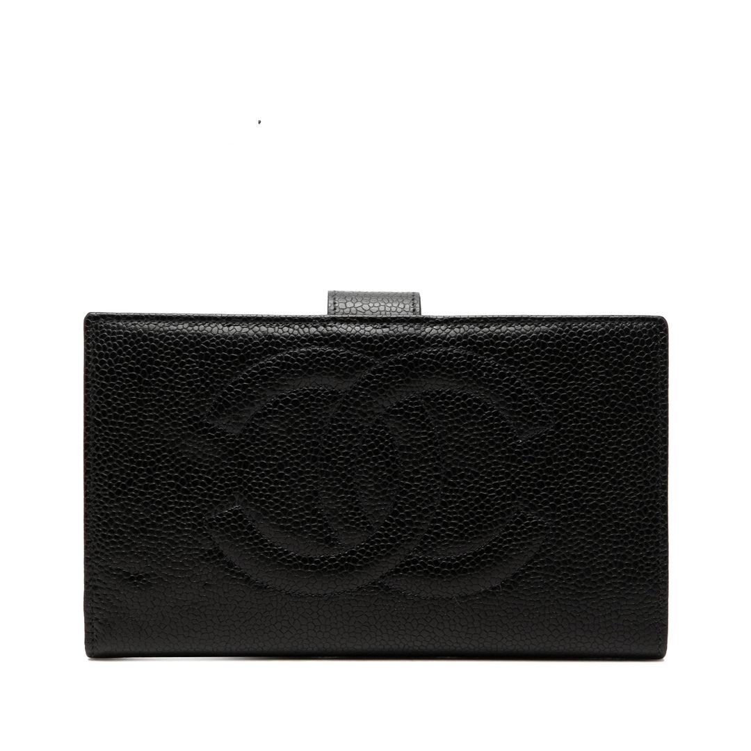 Chanel CC French Portefeuille long Cuir caviar Noir – vue principale – GABY PARIS