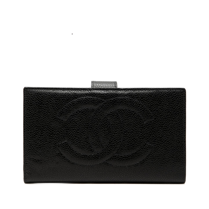Chanel CC French Portefeuille long Cuir caviar Noir – vue principale – GABY PARIS