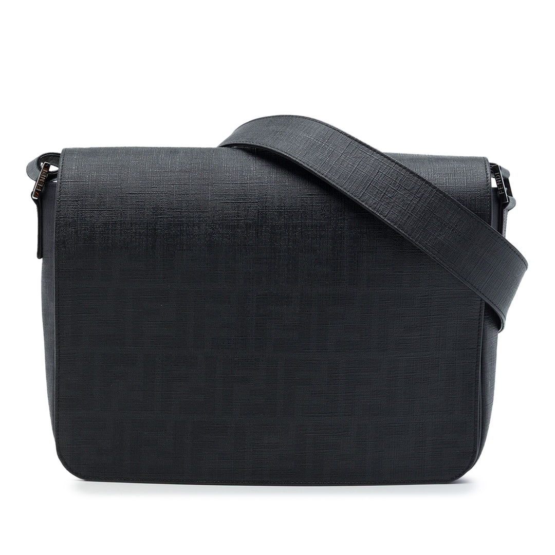 Fendi Zucca Spalmati à rabat Sac Noir – vue principale – GABY PARIS
