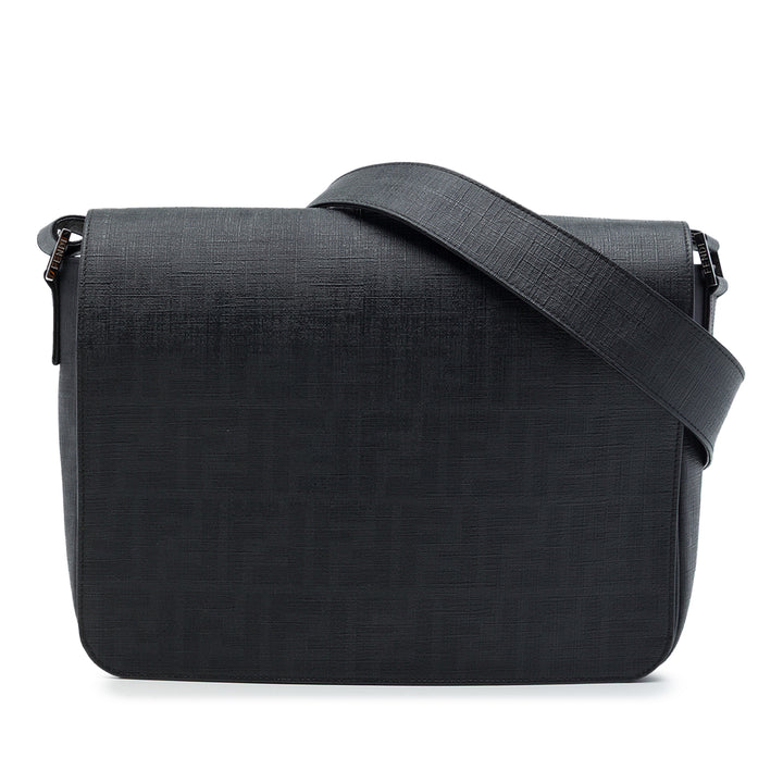 Fendi Zucca Spalmati à rabat Sac Noir – vue principale – GABY PARIS