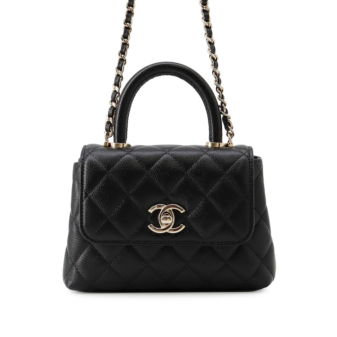 Chanel Extra Mini Matelassé Caviar Coco sac à anse supérieure