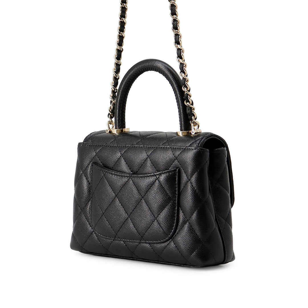 Chanel Extra Mini Matelassé Caviar Coco sac à anse supérieure